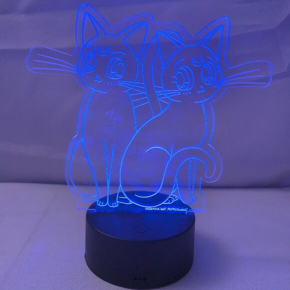 Sailor Moon Cat Etched LED Lamp Light Naoka Takeuchi Toei Just Funky Luna - Picture 4 of 16